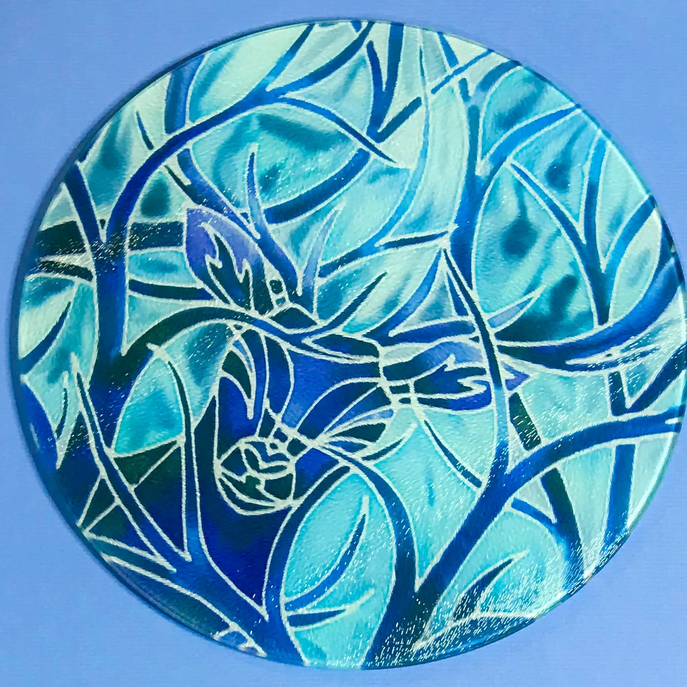 Red Stag Glass Chopping Board - Stag Trivet - Forest Pot Stand - Heat Proof Table Top Saver - Decorative Platter